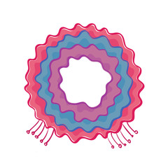 Different coloured scarf with fringe on white background. Vector illustration