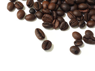 Coffee beans isolated on white background