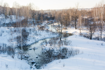 The lake in the winter