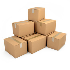 Brown cardboard boxes