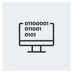 Binary code on computer