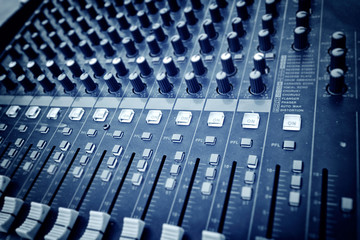 Fototapeta premium Sound mixer control panel