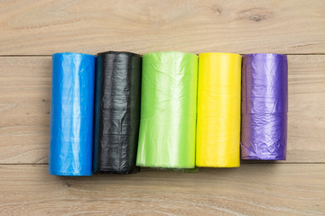 Colored garbage bags roll
