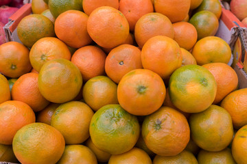 New fresh tangerines at city market for sale