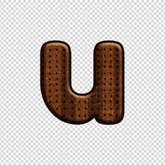 Font letter u with Chocolate Biscuit effect. Perfect applicable saved working/ clipping path for design project.