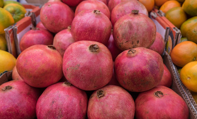 Pomegranates for sale at the city farmers market