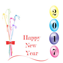 Happy New year 2017 with colorful balloon background