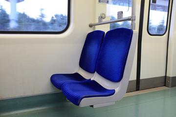 Seats in subway train