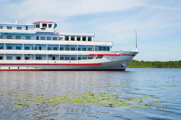 Passenger river ship on the Svir River, Russia