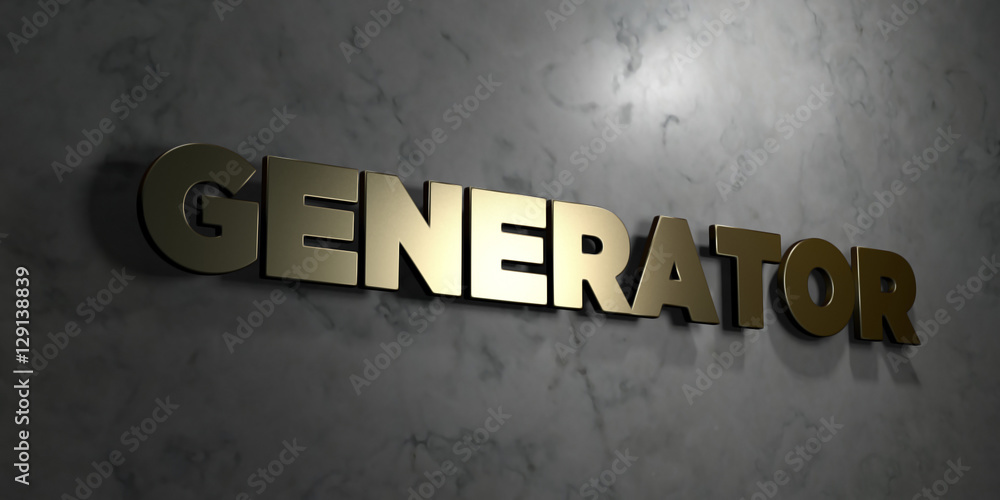 Fototapete generator - gold text on black background - 3d rendered royalty free stock picture. this image can b