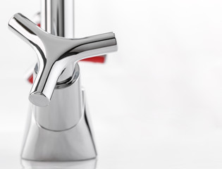 Mixer cold hot water. Modern faucet  bathroom.  Kitchen tap . Ob