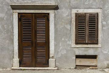 The facade of an old building