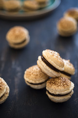 French macaroons with cocoa