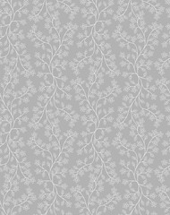 Seamless floral pattern. Repeating ivy pattern with flowers and leaves. Grey and white colors. Vector illustration.