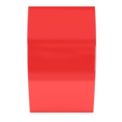 Red paper tent card. 3d render illustration isolated. Table card mock up on white background.