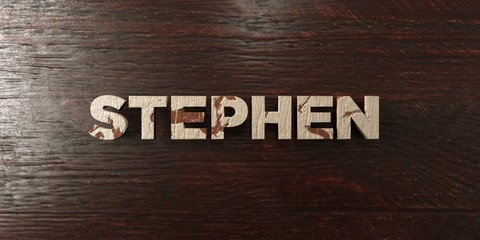 Stephen - grungy wooden headline on Maple  - 3D rendered royalty free stock image. This image can be used for an online website banner ad or a print postcard.