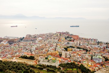 Naples, Italy - city panoramic view from Sant'Elmo Castle