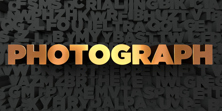 Photograph - Gold text on black background - 3D rendered royalty free stock picture. This image can be used for an online website banner ad or a print postcard.