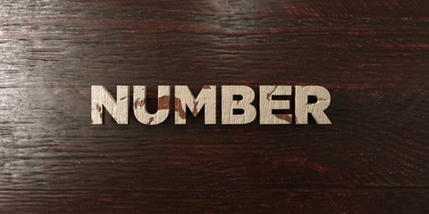 Number - grungy wooden headline on Maple  - 3D rendered royalty free stock image. This image can be used for an online website banner ad or a print postcard.