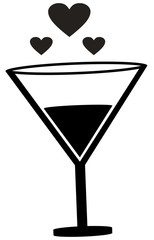 Champagne love icon