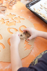 Baking Christmas cookies.