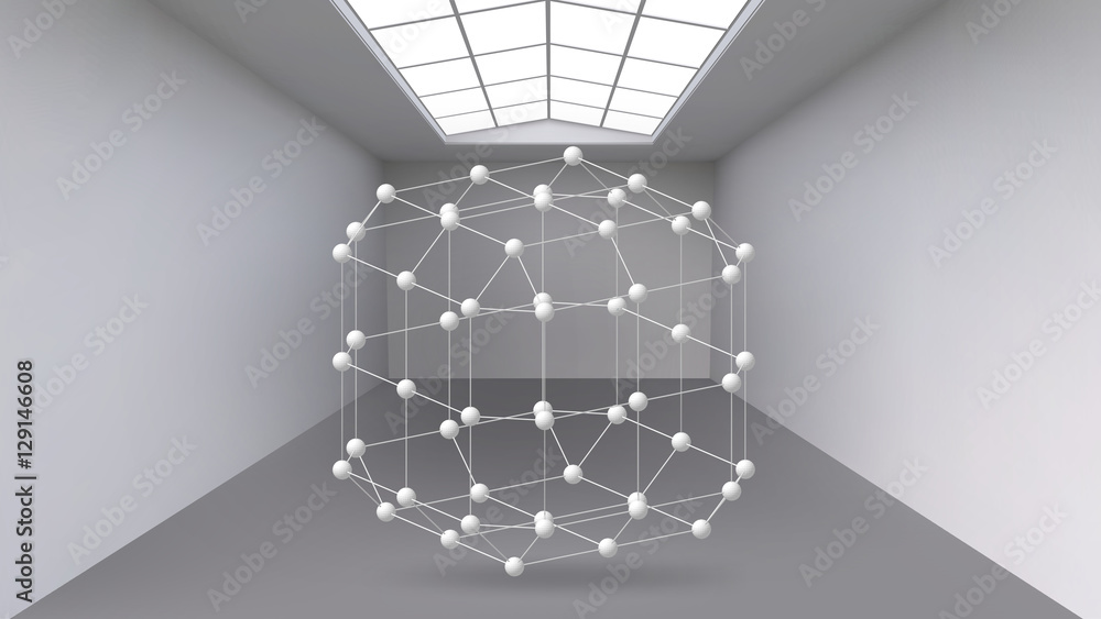 Poster abstract creative concept vector background of geometric shapes the lines connected to points in the