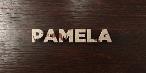 Naklejka premium Pamela - grungy wooden headline on Maple - 3D rendered royalty free stock image. This image can be used for an online website banner ad or a print postcard.