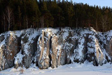 Winter view of the cliff 