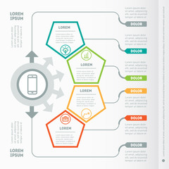 Vector infographic of technology or education process. Business