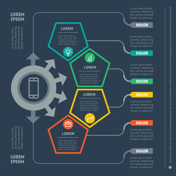 Vector infographic of technology or education process. Business