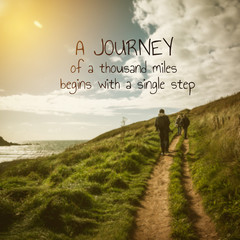 Inspirational quote on blur background