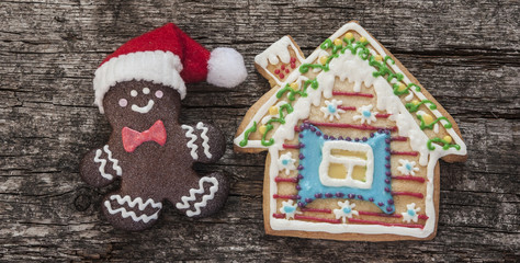 gingerbread cookies Christmas wooden table