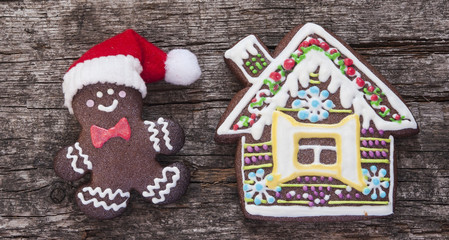 gingerbread cookies Christmas wooden table