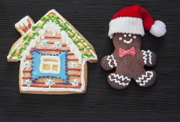 gingerbread cookies Christmas wooden table