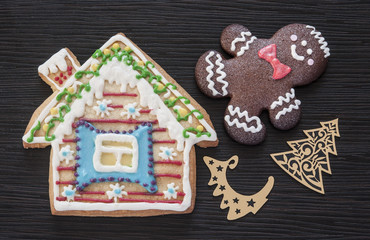 gingerbread cookies Christmas wooden table