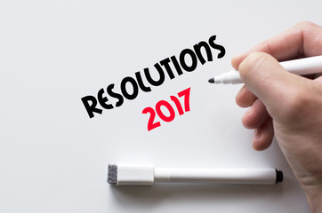 Resolutions 2017 written on whiteboard
