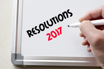 Resolutions 2017 written on whiteboard