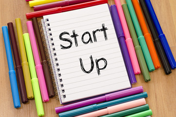 Start up text concept