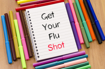 Get your flu shot text concept