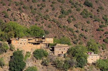 Moroccan village in Atlas mountains, Morocco, Africa
