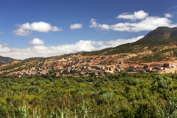 Naklejka premium Traditional village in the High Atlas mountains, Morocco, Africa