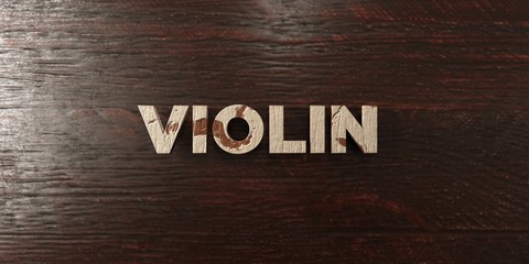 Violin - grungy wooden headline on Maple  - 3D rendered royalty free stock image. This image can be used for an online website banner ad or a print postcard.