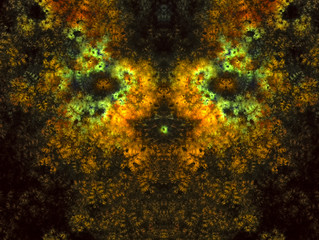 Halloween. Abstract Magic energy multicolored fractal. 3D rendering.