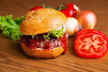 delicious home made hamburger