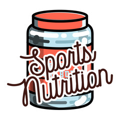 Color vintage sports nutrition emblem