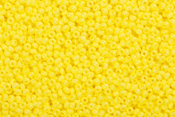 Many yellow glass beads.