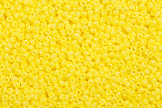 Many yellow glass beads.