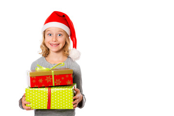 nice girl with christmas- present