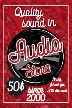 Vintage audio store poster