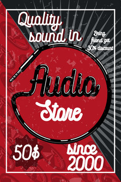 Vintage audio store poster